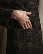 Abrigo de mezcla de lana con cuadros texturizados de los años 90-00 de "MARNI"