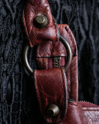 “BALENCIAGA” The Day leather one shoulder bag (burgundy)