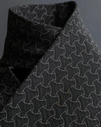 "GIORGIO ARMANI" Charcoal gray geometric pattern necktie