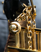 "GIVENCHY" 7 strand accordion chain choker necklace