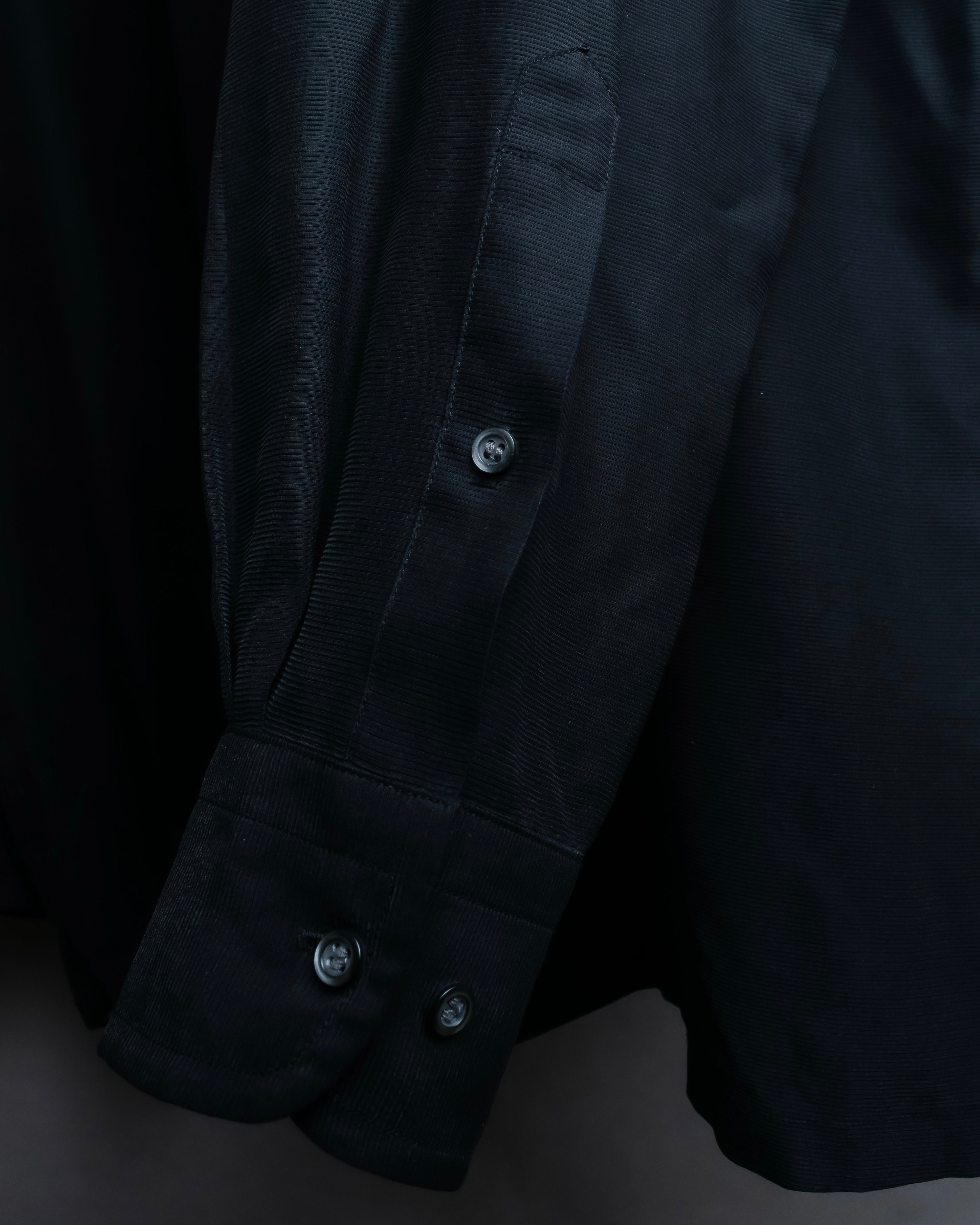 "HUGO BOSS" Striped fabric super oversized black shirt