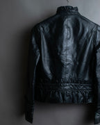 "RED VALENTINO" Gather design lamb leather jacket