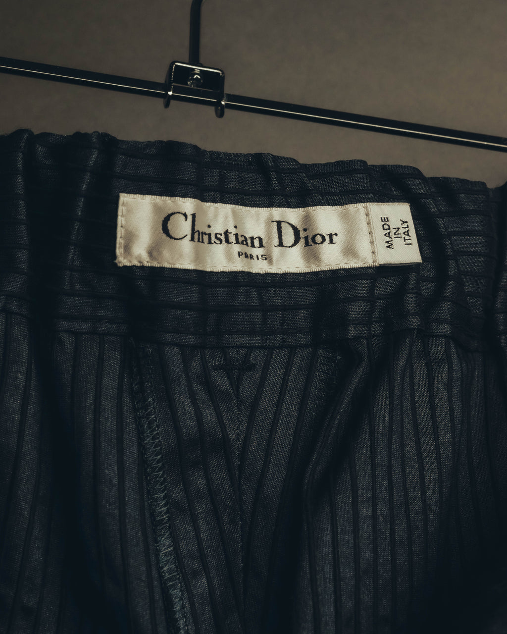 "Christian Dior" 20's Sheer striped silk cotton wide-leg trousers