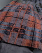 "HERMES" Check pattern cropped skirt