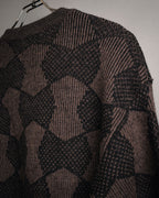 “Yves Saint Laurent” 80’s-90’s geometric knit cardigan