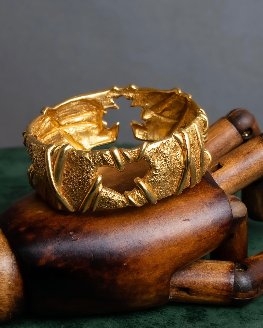 "Christian Lacroix" Sculptural detail gold bracelet