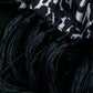 "Saint Laurent Paris" Abstract animal print pleated fringe muffler