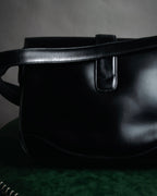 “GUCCI” 80’s box calf interlocking G shoulder bag