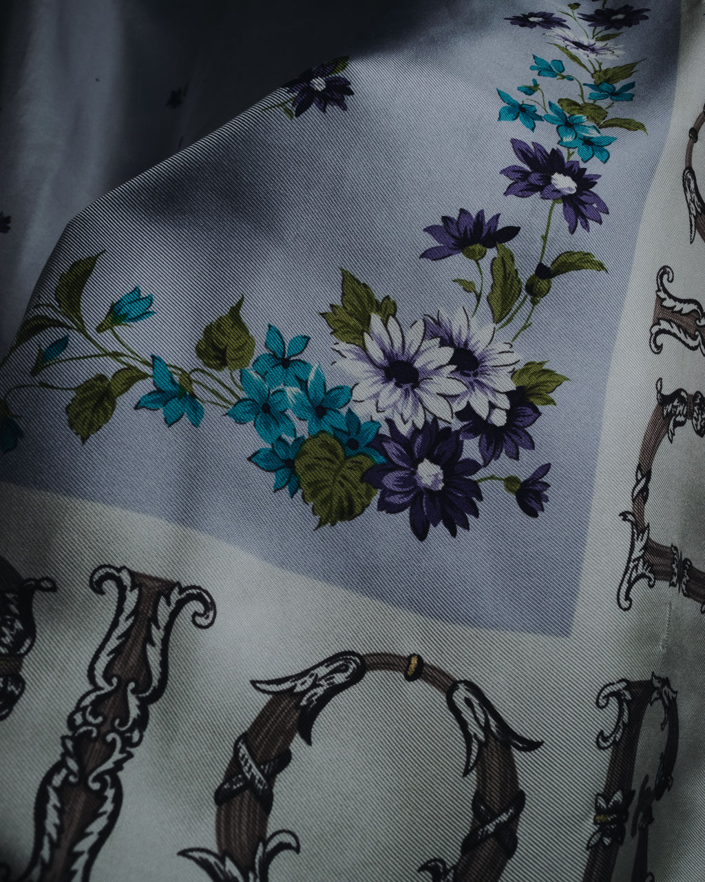 "Christian Dior" 80’s-90’s botanical dior typography silk scarf