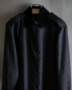 "GUCCI" 70's velvet collar design long coat