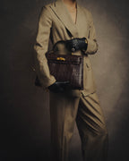 -SPECIAL- "CRISTIAN FLORENCE" 90's-00's Classic crocodile embossed leather structured top handle bag