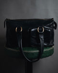 "CELINE" Leather double-pocket ring-hardware shoulder bag