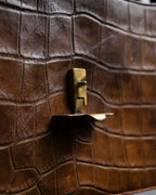 "GIORGIO ARMANI" crocodile leather box shoulder bag