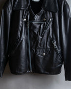 "MOSCHINO" Box silhouette leather double rider jacket