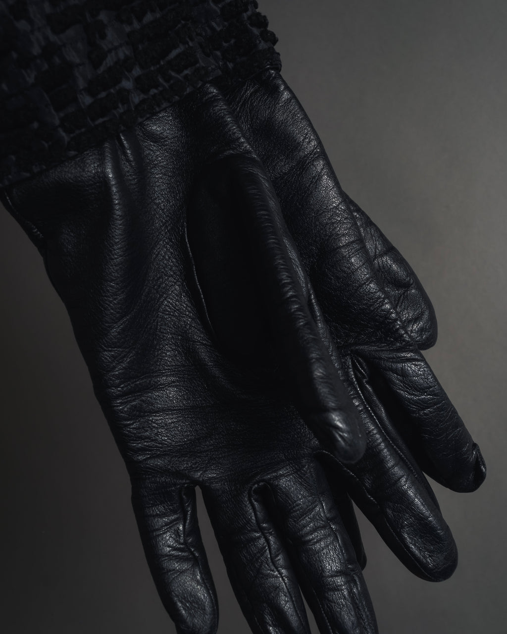 -SPECIAL- "HERMES" 90's Astrakhan combination leather gloves