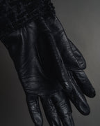 -SPECIAL- "HERMES" 90's Astrakhan combination leather gloves