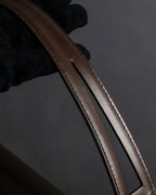 "GIVENCHY MAROQUINERIE" Trapezoidal brown leather one-handle bag