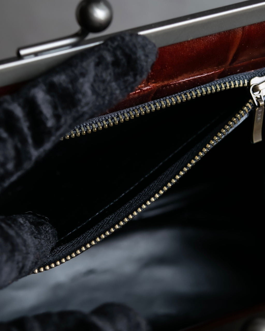 "JEAN PAUL GAULTIER" Logo engraved crocodile embossed 2way leather bag