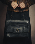 -SPECIAL- “GUCCI“ 70’s Crocodile turn lock handbag