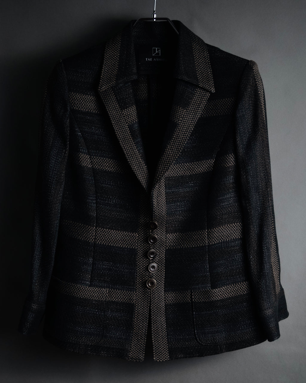 “TAE ASHIDA” 2008-2015 Structured border tweed jacket