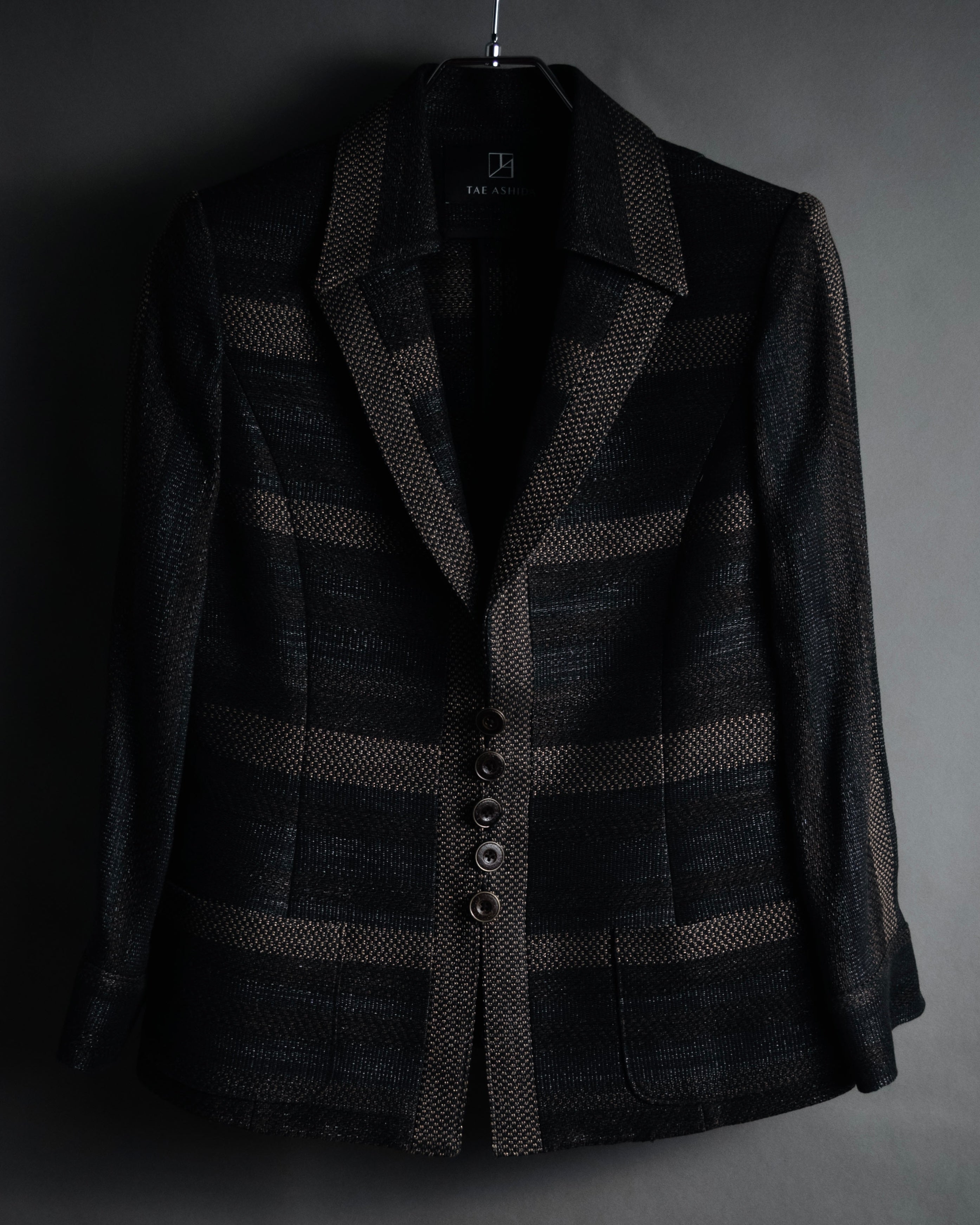 “TAE ASHIDA” 2008-2015 Structured border tweed jacket