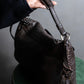 "Sergio Rossi" Stud design horizontal leather 2way shoulder bag