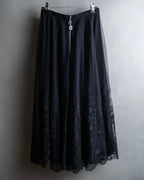 "LOUIS VUITTON" Tiered embroidered design flared skirt