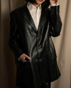 "Salvatore Ferragamo" Straight silhouette leather tailored jacket
