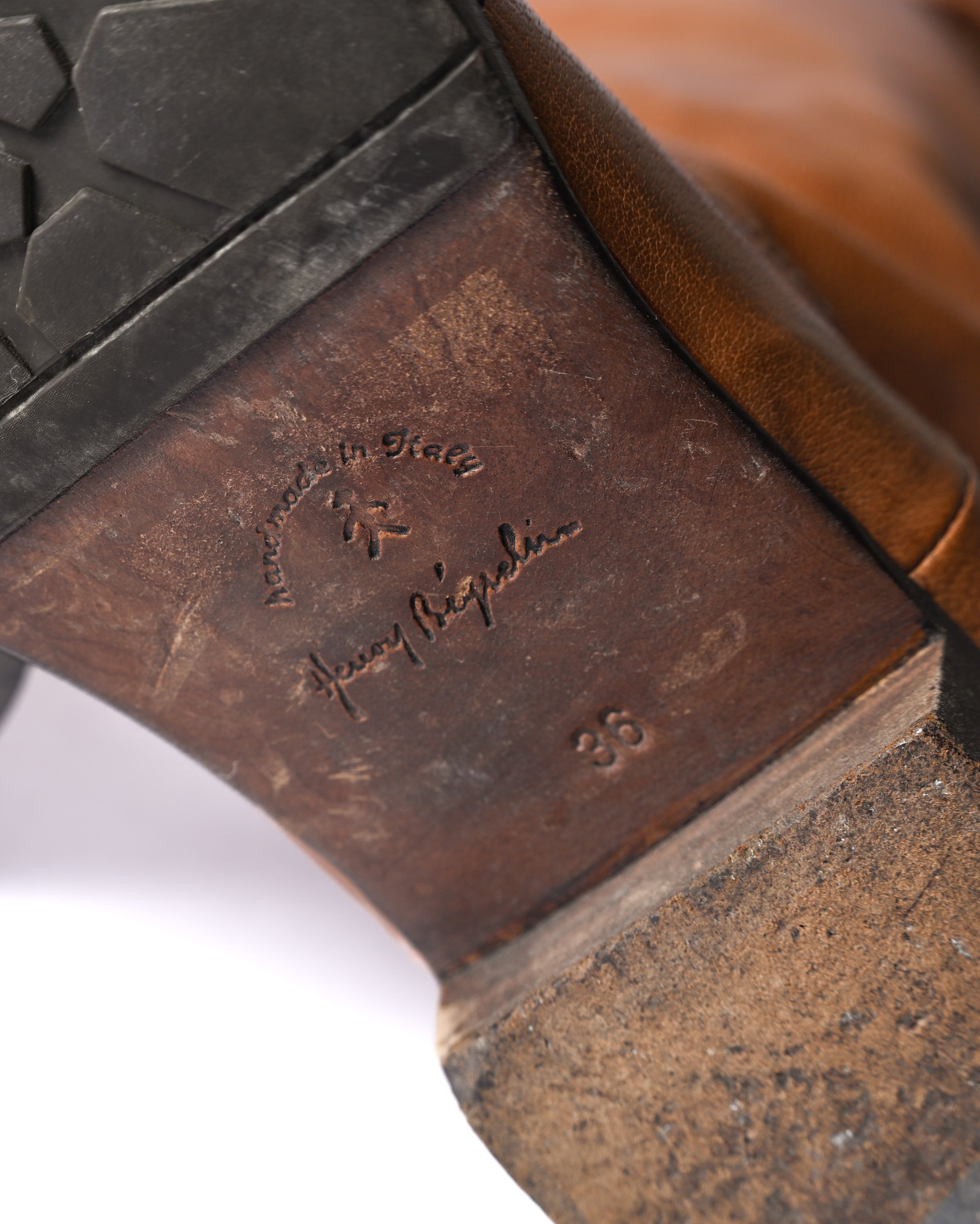 HENRY BEGUELIN/ Western Detailed Long Leather Boots