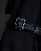"TORUICHOU" Muffler-style collar military detail coat