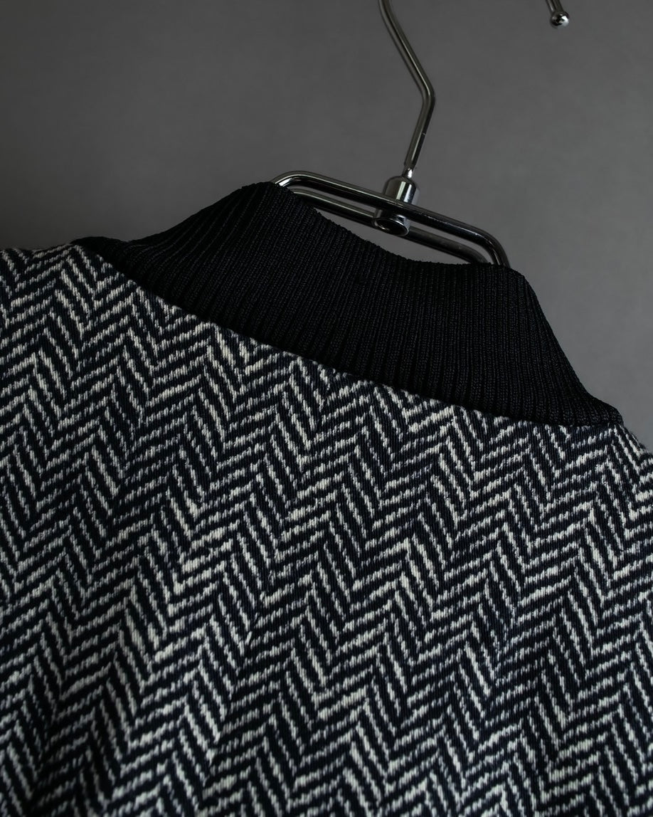 "John Galliano" Herringbone weave short length zip blouson