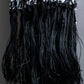 "Saint Laurent Paris" Abstract animal print pleated fringe muffler