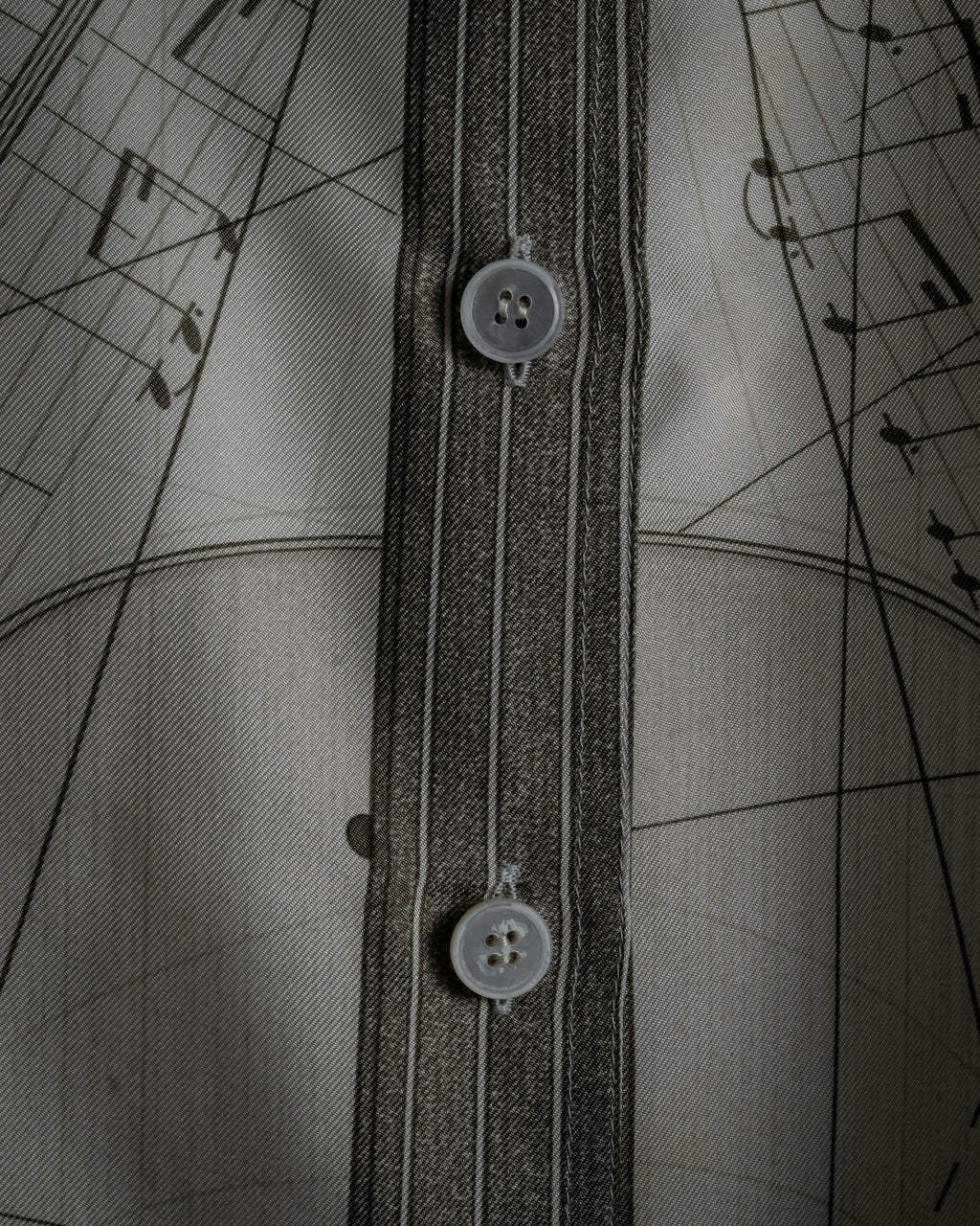 -SPECIAL- "HERMES" 00's Jean-Paul Gaultier Era Silk Twill Shirt "La Musique des Sphères