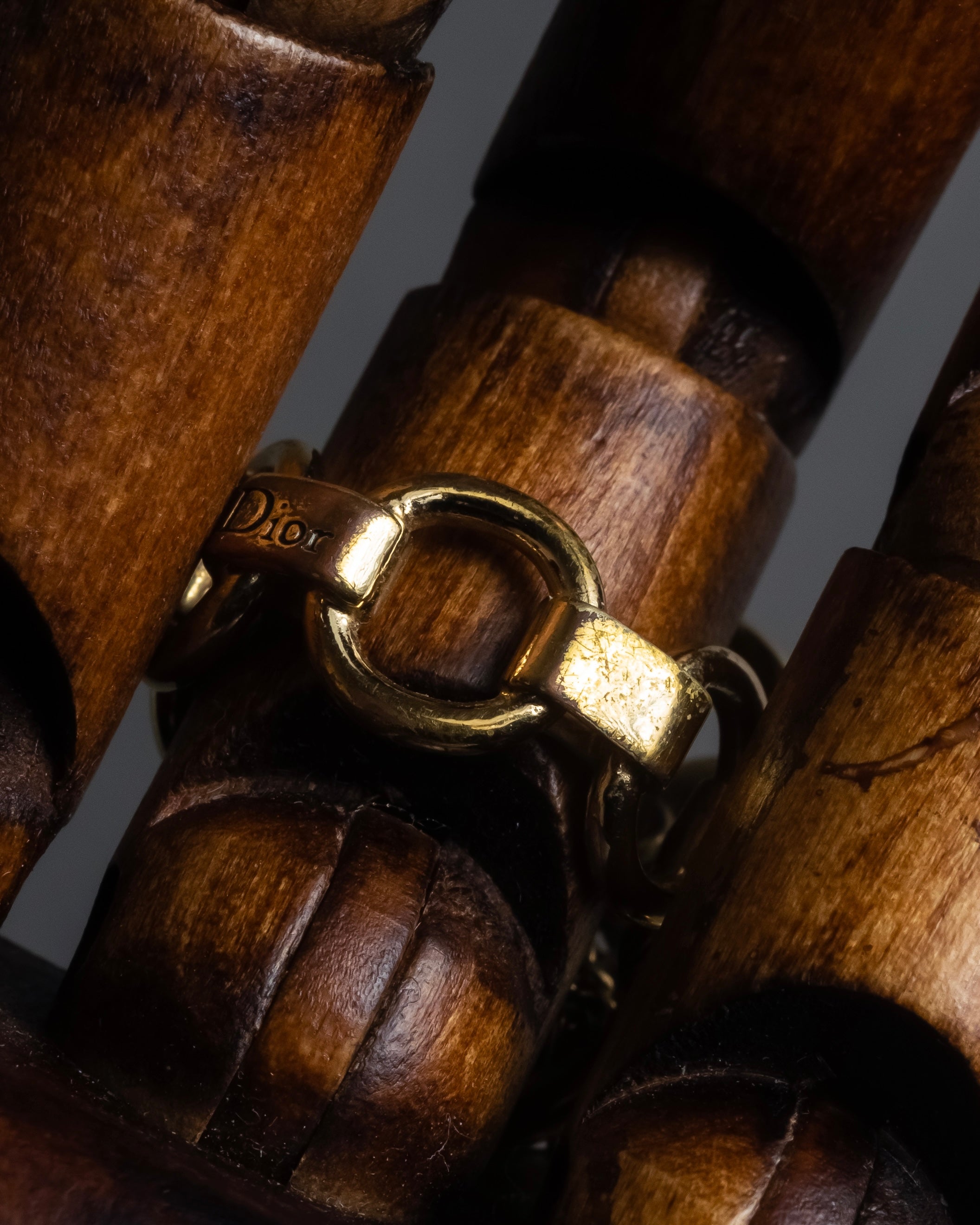 "Christian Dior" Pearl charm top chain link arm ring