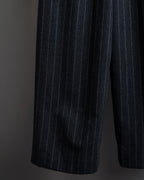 "BALENCIAGA" Side zipper design striped slacks