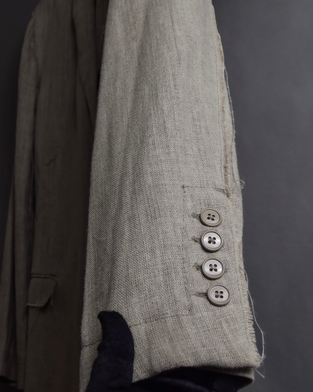 "Dolce & Gabbana" Raw edge frayed linen tailored jacket