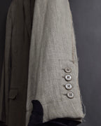 "Dolce & Gabbana" Raw edge frayed linen tailored jacket