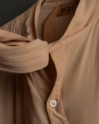 "N°21" 2020's Asymmetric bow tie acetate silk blouse