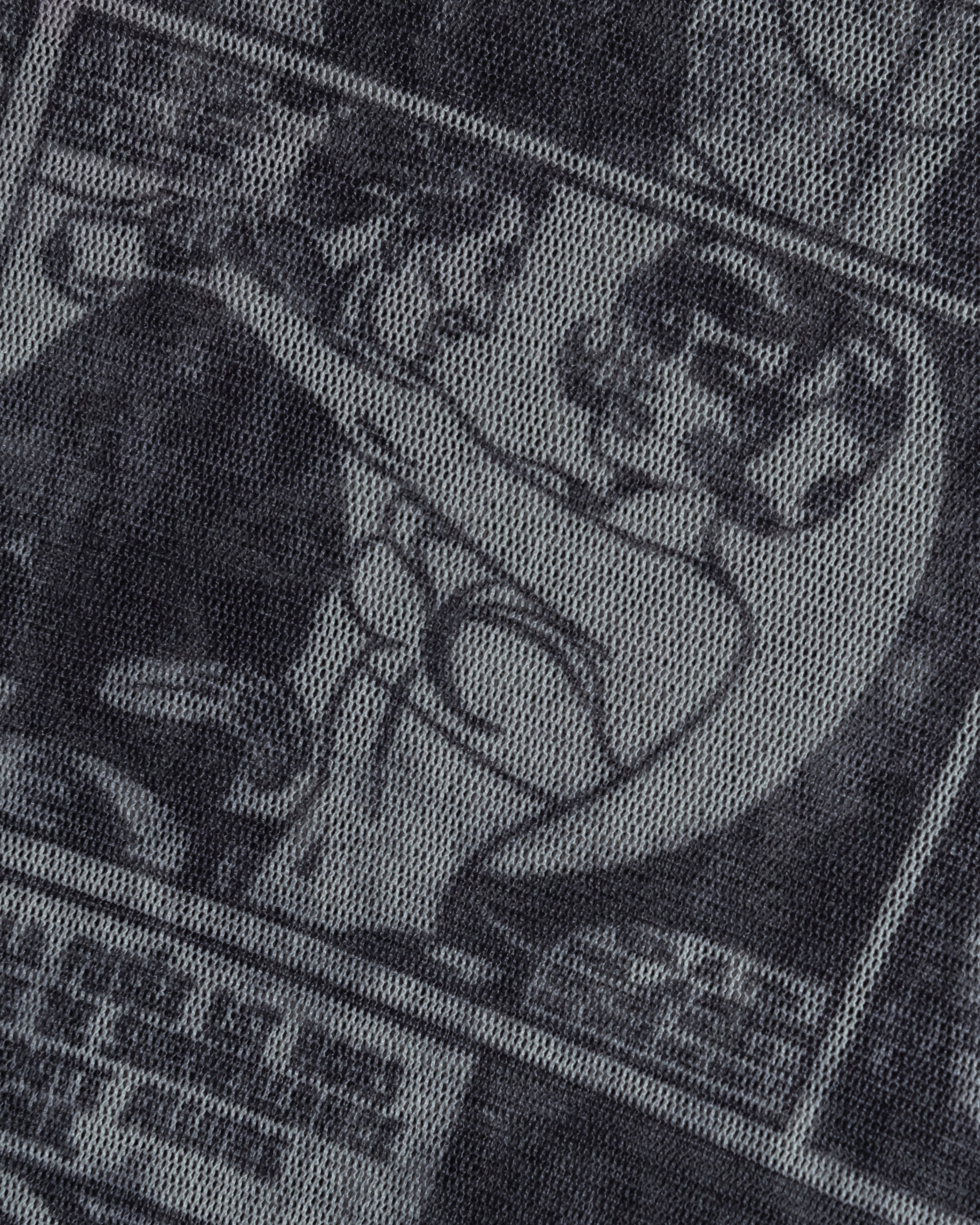 "JEAN PAUL GAULTIER JEANS" American comic book motif sheer short length pullover