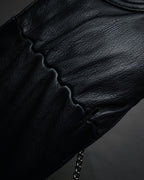 “Salvatore Ferragamo” 2000’s Gathered leather chain shoulder bag