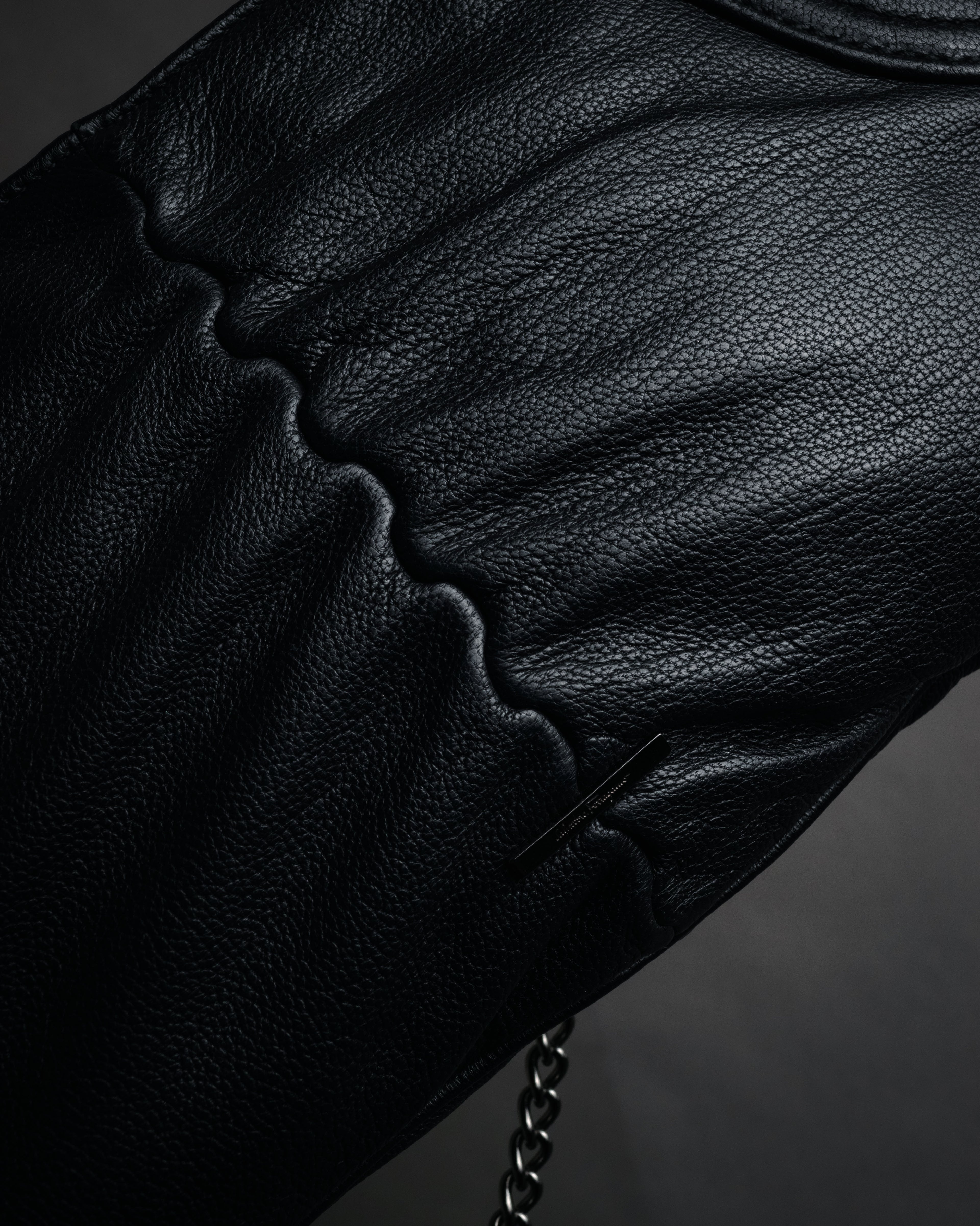 “Salvatore Ferragamo” 2000’s Gathered leather chain shoulder bag