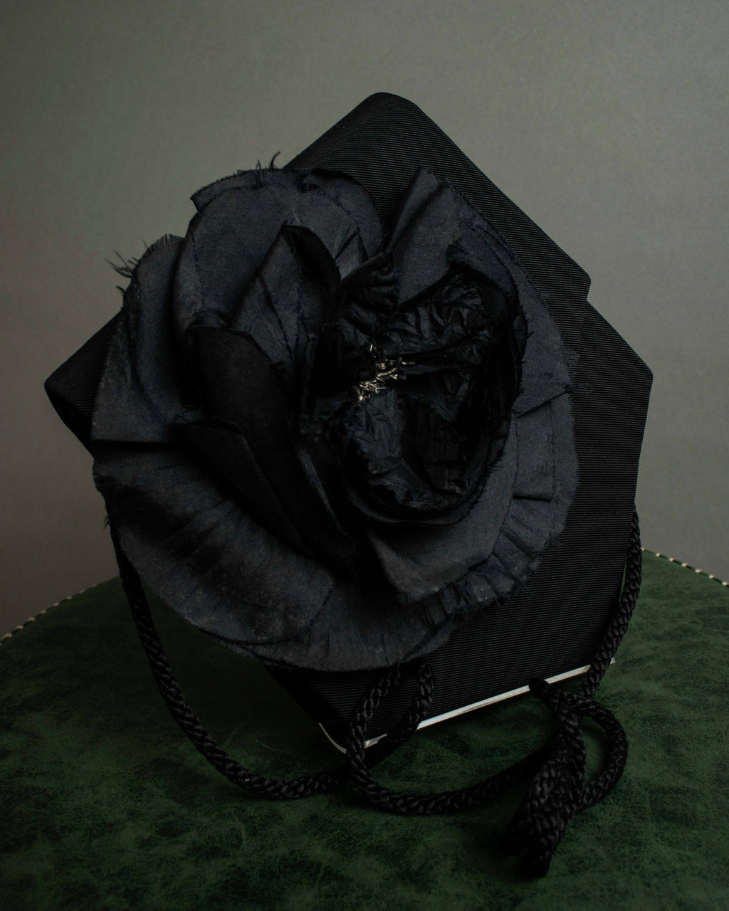 "Christian Dior Boutique Paris" Large flower motif design rope shoulder bag