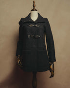 “miu miu” 00’s-10’s Wool angora leather buckle coat