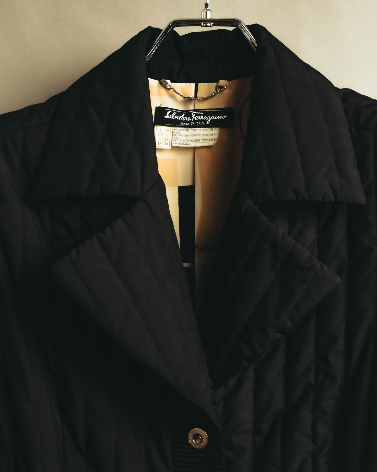 “Salvatore Ferragamo” 00’s-10’s Padded tailored long coat