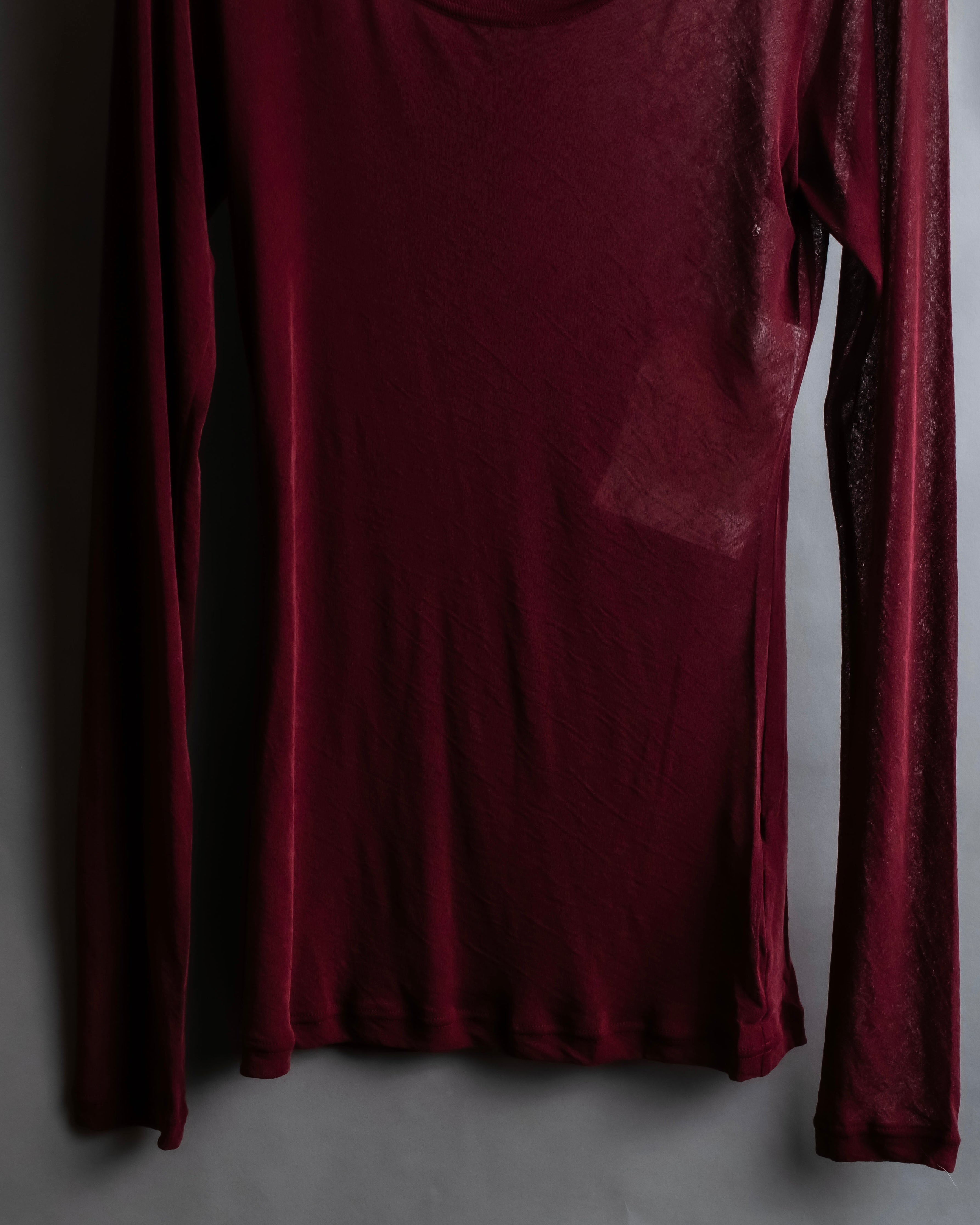 "YOHJI YAMAMOTO FEMME" 13SS Burgundy color sheer pullover