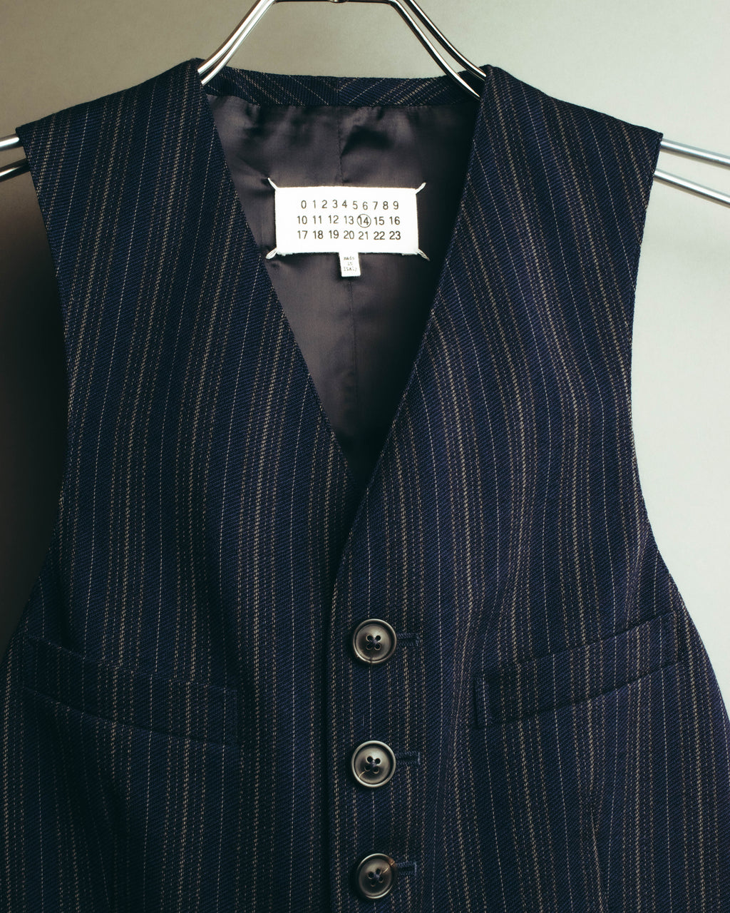 "Maison Margiela" 2018SS Tailored pinstripe wool waistcoat