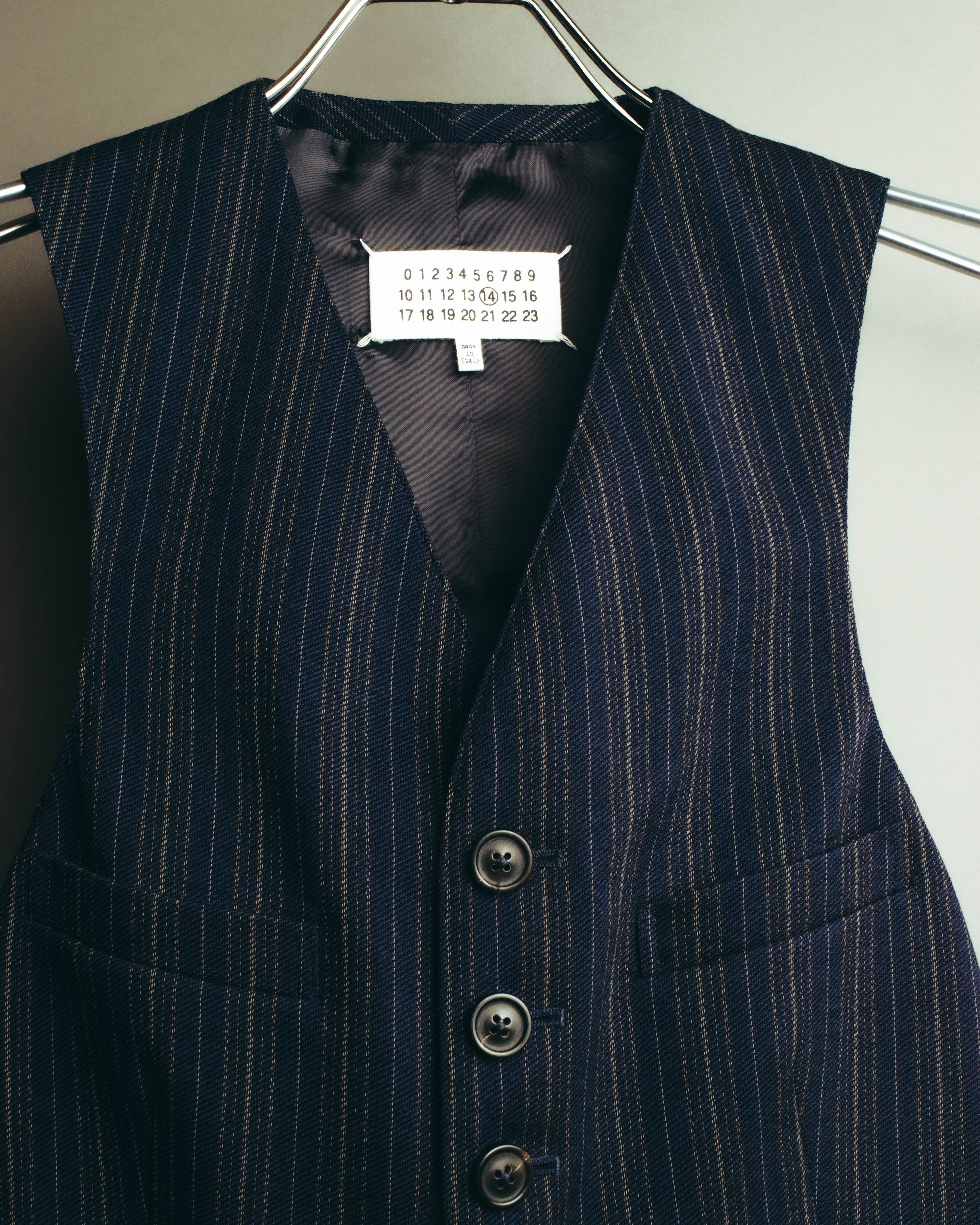 "Maison Margiela" 2018SS Tailored pinstripe wool waistcoat
