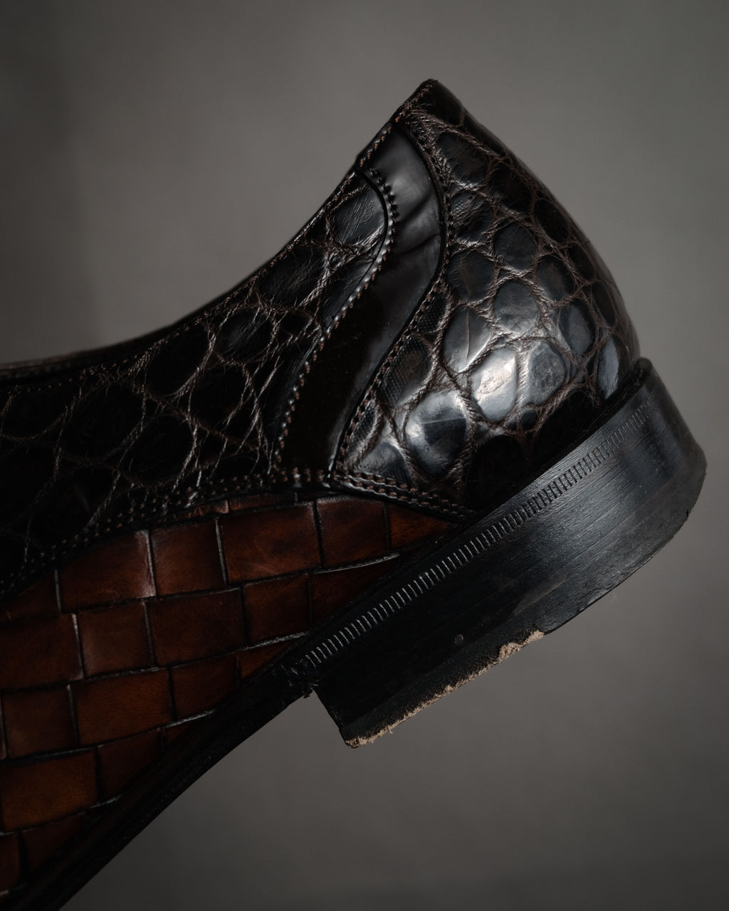 “DOLCE&GABBANA” 2008–2014 Exotic leather and intrecciato oxford shoes