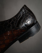 “DOLCE&GABBANA” 2008–2014 Exotic leather and intrecciato oxford shoes