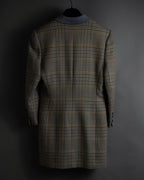 "CELINE" 90’s–00’s checked velvet collar coat
